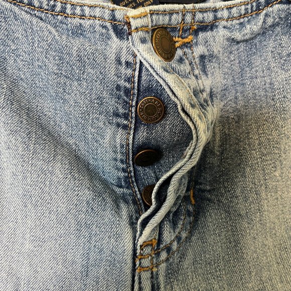 VINTAGE Abercrombie & Fitch Button Fly Jean Shorts Low Rise Size 4 6 - Picture 3 of 7